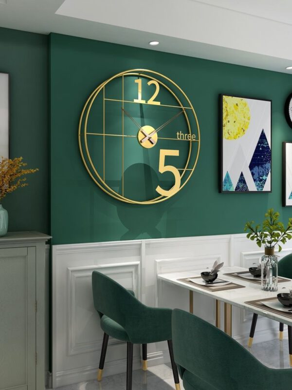 RELOJ PARED METAL DORADO - Imagen 2