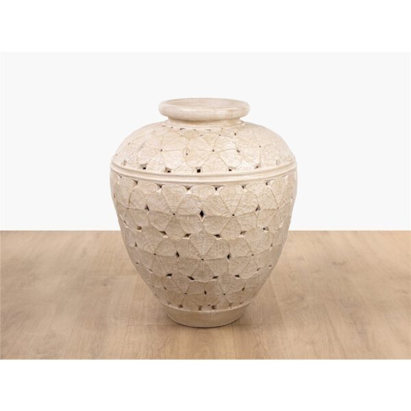 JARRON CALADO CREMA CEMENT/FIBRA