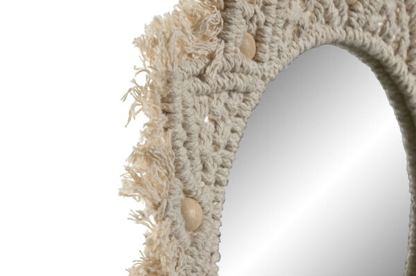 ESPEJO MACRAME CRISTAL 40X2X40 25CM BLANCO - Imagen 2