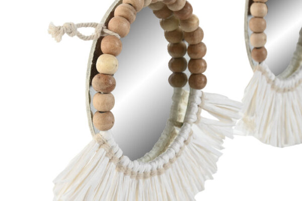 ESPEJO SET 3 ALGODON CRISTAL 20X1X20 FLECOS BLANC - Imagen 2