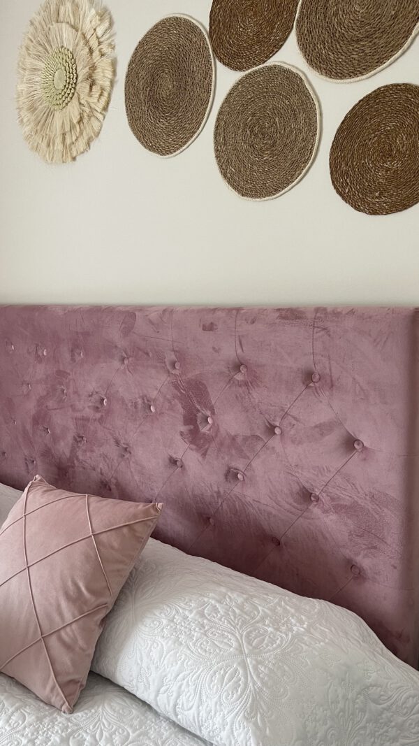 CAMA MADERA METAL 187X210X137 CAPITONE ROSA - Imagen 3