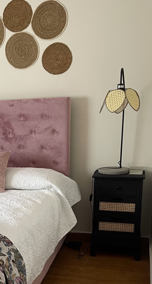 CAMA MADERA METAL 187X210X137 CAPITONE ROSA - Imagen 4
