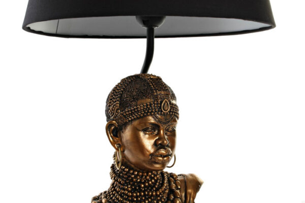 LAMPARA SOBREMESA RESINA 31X31X58 AFRICANA - Imagen 2