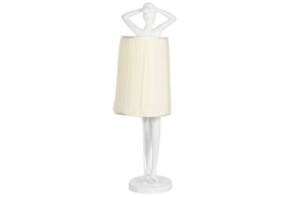 LAMPARA PIE RESINA 46X41X137,5 BAILARINA BLANCO - Imagen 2