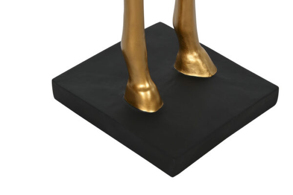 LAMPARA PIE RESINA 47X40X153 CABALLO DORADO - Imagen 6