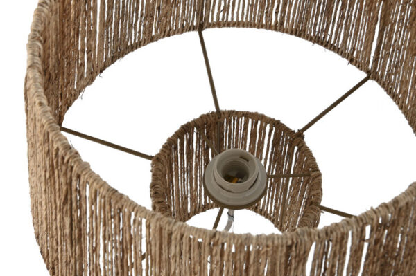 LAMPARA SOBREMESA YUTE METAL 37X37X42 NATURAL - Imagen 2