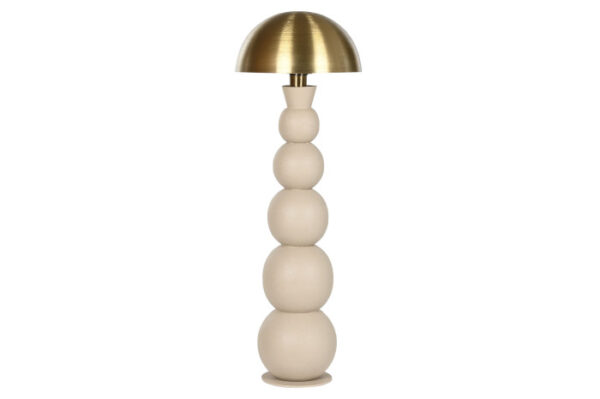 LAMPARA PIE METAL 31X31X92 CREMA