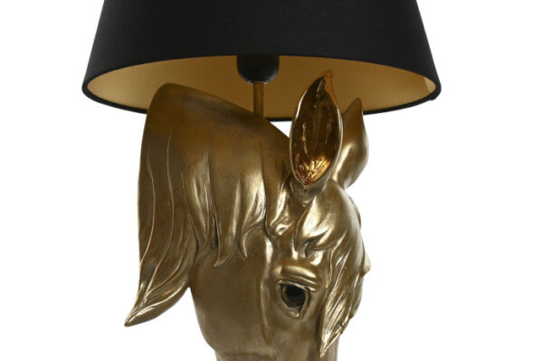 LAMPARA SOBREMESA RESINA 30X30X59 CABALLO DORADO - Imagen 2
