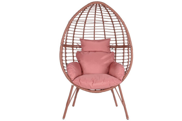 SILLON RATAN SINTETICO METAL 90X65X151 CON COJINES - Imagen 3