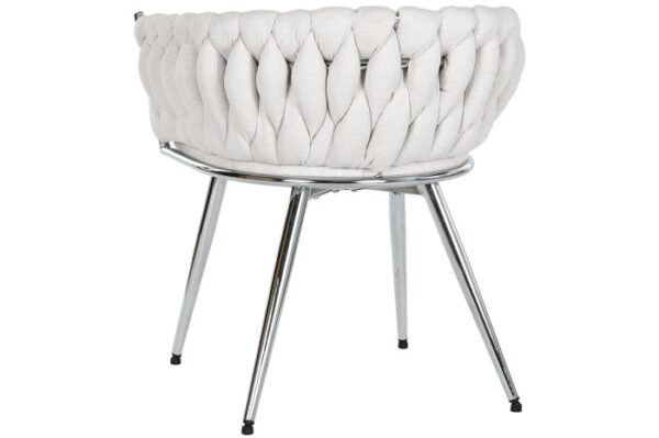 SILLA POLIESTER METAL 48X41,5X76 TRENZADA BEIGE