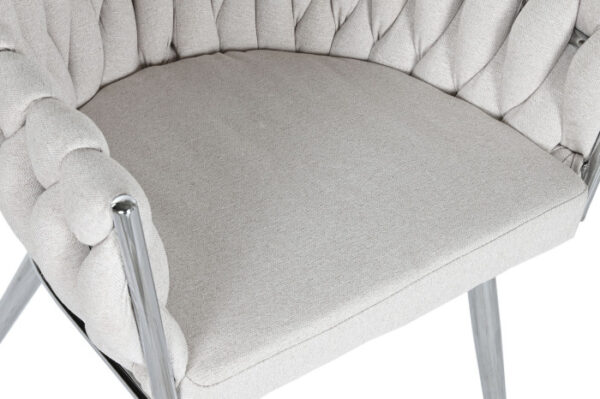 SILLA POLIESTER METAL 48X41,5X76 TRENZADA GRIS - Imagen 2