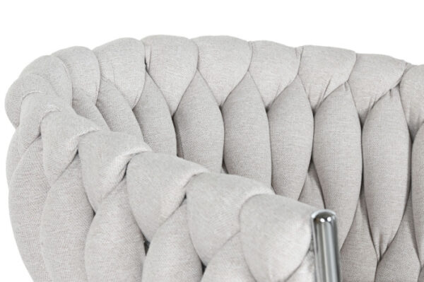 SILLA POLIESTER METAL 48X41,5X76 TRENZADA BEIGE - Imagen 3