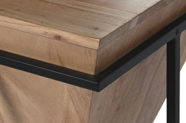 MESITA AUXILIAR ACACIA METAL 41X41X67 MARRON - Imagen 4