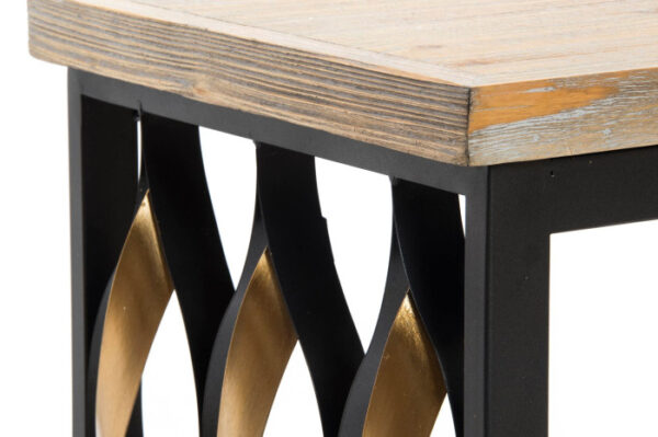 MESITA AUXILIAR SET 2 MADERA 64X34X65 INDUSTRIAL - Imagen 4