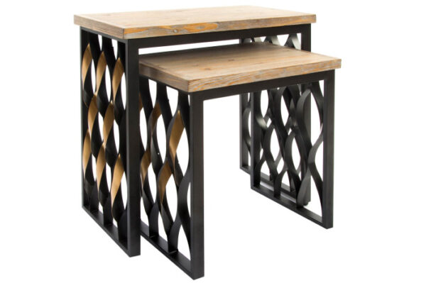 MESITA AUXILIAR SET 2 MADERA 64X34X65 INDUSTRIAL