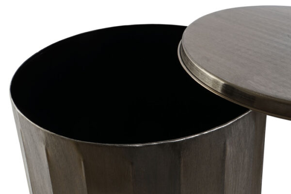 MESITA AUXILIAR SET 2 METAL 42X42X52 TAPA DORADO - Imagen 4