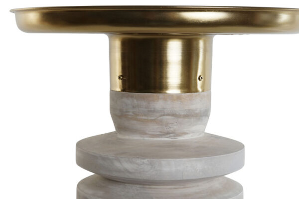MESITA AUXILIAR METAL MADERA 41X41X53 DORADO - Imagen 2