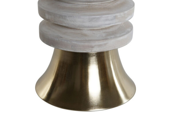 MESITA AUXILIAR METAL MADERA 41X41X53 DORADO - Imagen 3