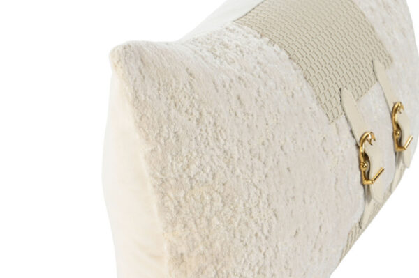 COJIN JACQUARD PU 50X10X30 HEBILLA BLANCO - Imagen 2