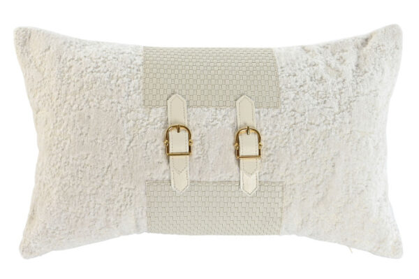 COJIN JACQUARD PU 50X10X30 HEBILLA BLANCO