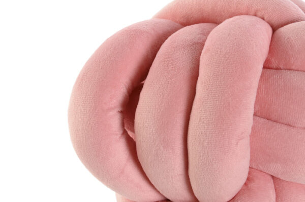 COJIN POLIESTER 27X27 BOLA NUDO ROSA