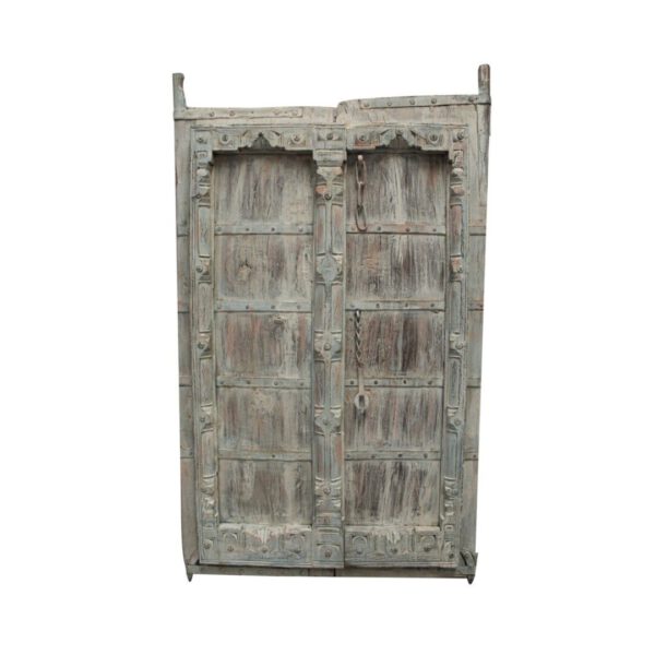 PUERTA ANTIGUA MADERA TEKA  93x10x183 cms