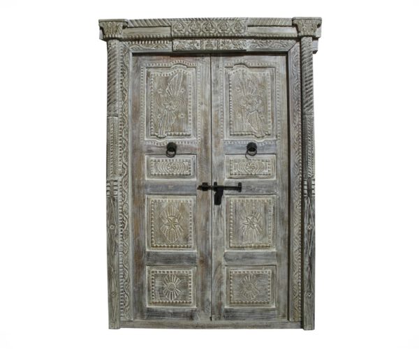PUERTA ANTIGUA MADERA RECICLADA145x17x225 cms - Imagen 2