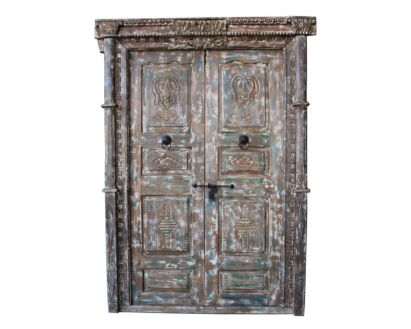 PUERTA ANTIGUA MADERA RECICLADA155x20x225 cms - Imagen 2