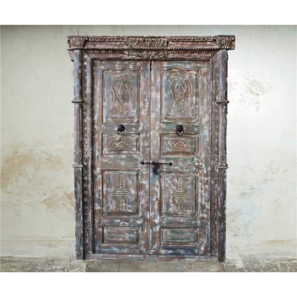 PUERTA ANTIGUA MADERA RECICLADA155x20x225 cms