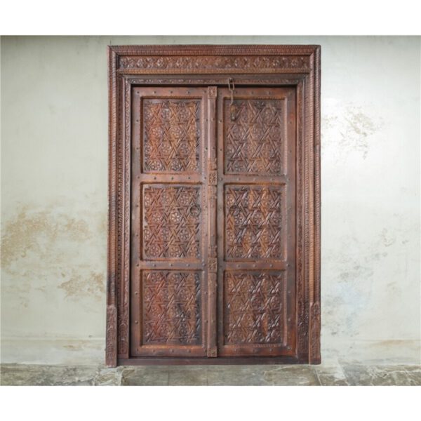 PUERTA ANTIGUA MADERA RECICLADA149x18x215 cms